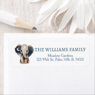 Elephant moon and stars return address labels