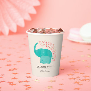 Elephant Mother and Calf Baby Shower Paper Cups