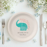 Elephant Mother and Calf Baby Shower Paper Plate<br><div class="desc">Cute Elephant Mother & Calf Baby Shower Paper Plates</div>