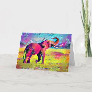 Elephant Mother Watercolor Card