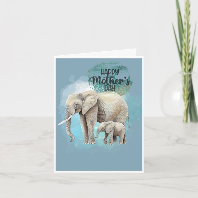 Elephant Mother's Day Card (Front)