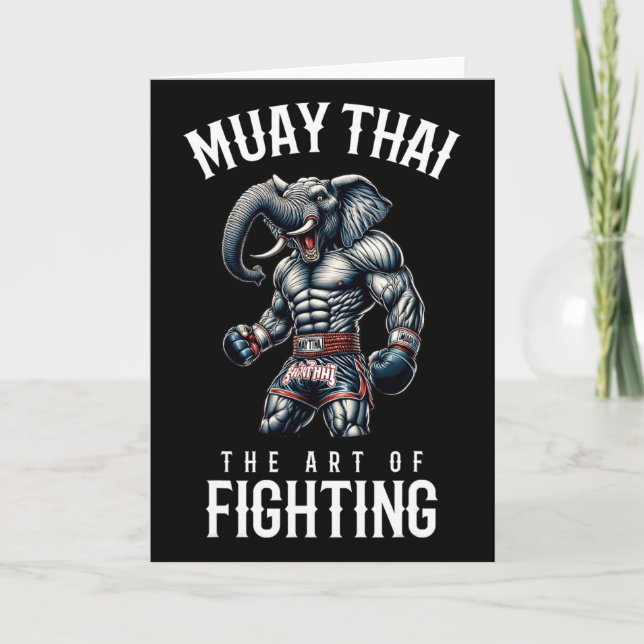 Elephant Muay Thai - Kickboxing And Elephant Thai  Card (Front)