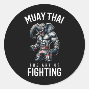 Elephant Muay Thai - Kickboxing And Elephant Thai Classic Round Sticker