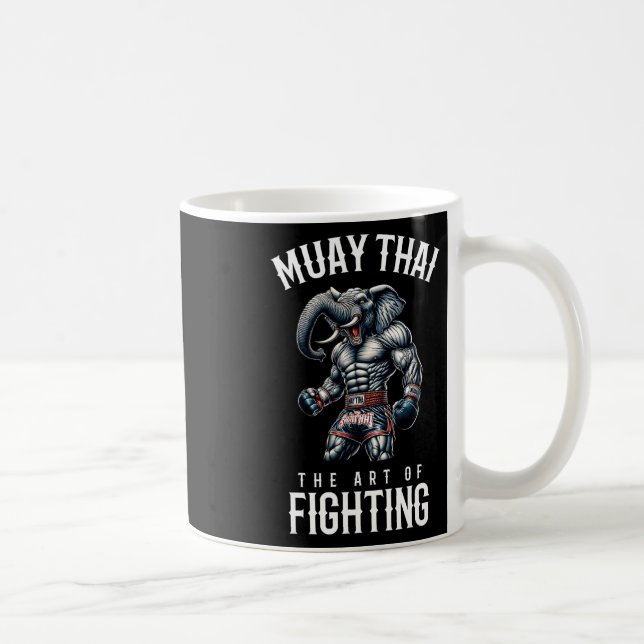 Elephant Muay Thai - Kickboxing And Elephant Thai  Coffee Mug (Right)