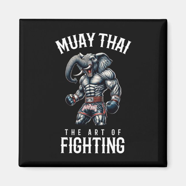 Elephant Muay Thai - Kickboxing And Elephant Thai  Magnet (Front)
