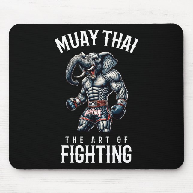 Elephant Muay Thai - Kickboxing And Elephant Thai  Mouse Pad (Front)