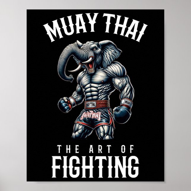 Elephant Muay Thai - Kickboxing And Elephant Thai  Poster (Front)