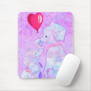 Elephant Mum and Baby - Add Your Picture / Name Mouse Pad