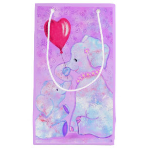 Elephant Mum and Baby - Add Your Picture / Name - Small Gift Bag