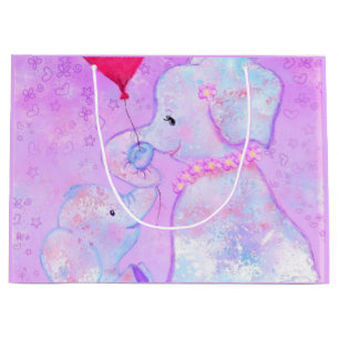Elephant Mum and Baby - Mother's Day Large Gift Bag