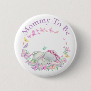 Elephant Mummy to be Butterfly  Button
