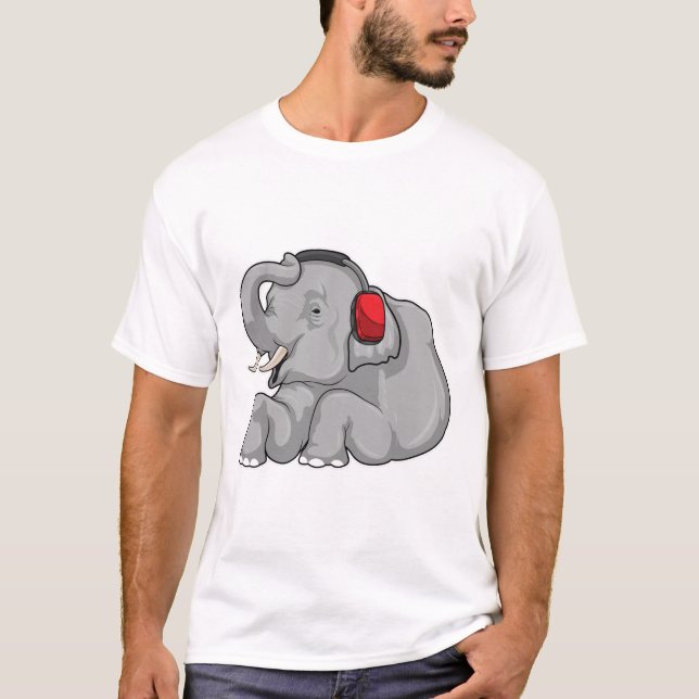Elephant Music Headphone T-Shirt (Front)