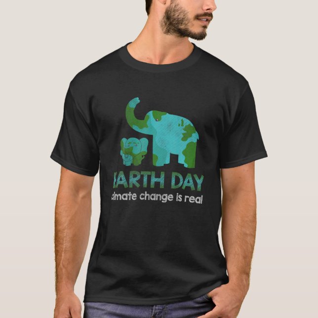 Elephant Nature Change Climate Protect Hour Day Ea T-Shirt (Front)