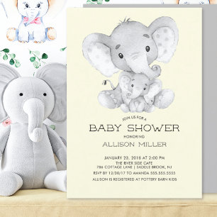 Elephant Neutral baby Shower Invitation