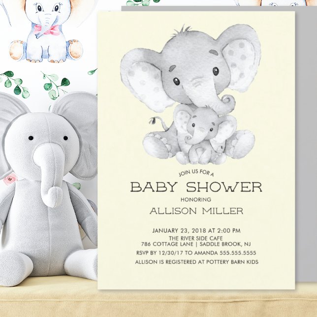 Elephant Neutral baby Shower Invitation (Creator Uploaded)