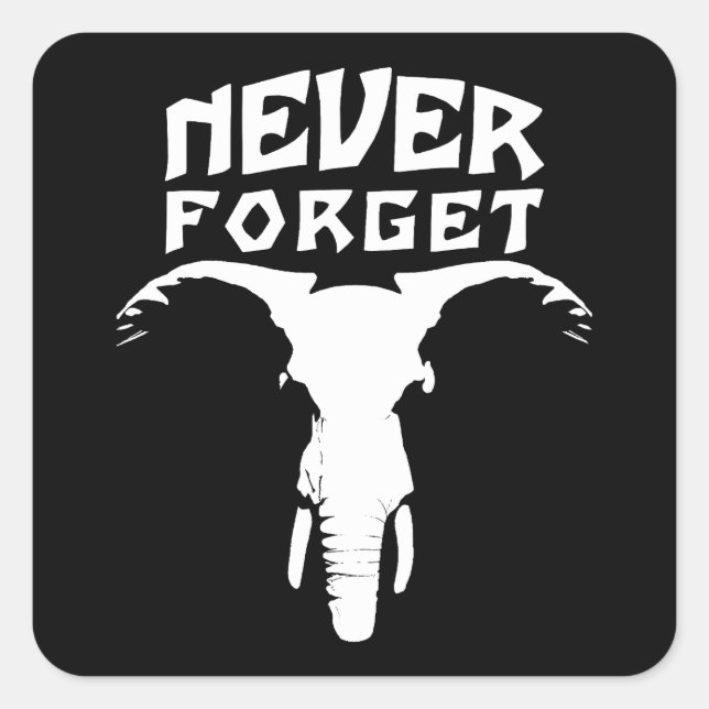 Elephant Never Forget Square Sticker (Front)