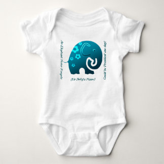 Elephant Never Forgets (Teal Personalised Onsie) Baby Bodysuit
