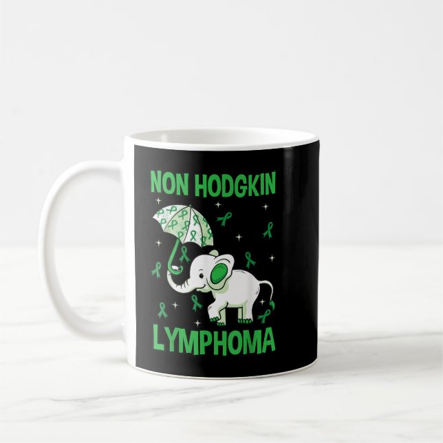 Elephant Non-Hodgkins Lymphoma Lymphocytes Green G Coffee Mug (Left)