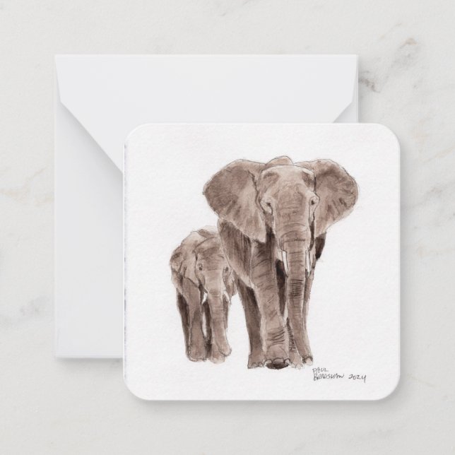 elephant note card (Front)