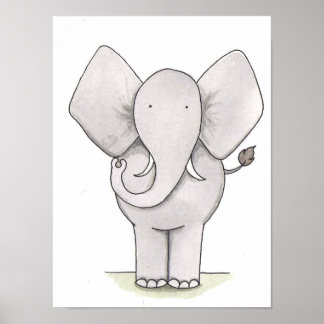 Elephant Nursery Art Poster