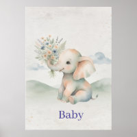 Elephant Nursery Wall Art /Cute Kids Room