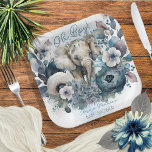 Elephant Oh Boy Blue Floral Baby Shower Paper Plate<br><div class="desc">Beautiful blue floral bouquet with hydrangeas and anemones along with blue tinged greenery are the perfect surrounding for this majestic  baby elephant in this blue watercolor "Oh Boy" Baby Shower design.</div>