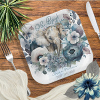 Elephant Oh Boy Blue Floral Baby Shower