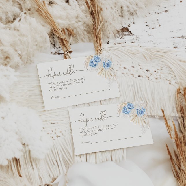 Elephant Oh Boy Safari Baby Shower Diaper Raffle Enclosure Card (Creator Uploaded)