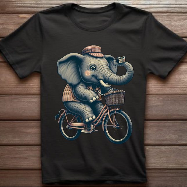 Elephant on Bicycle Retro T-shirt (Creator Uploaded)