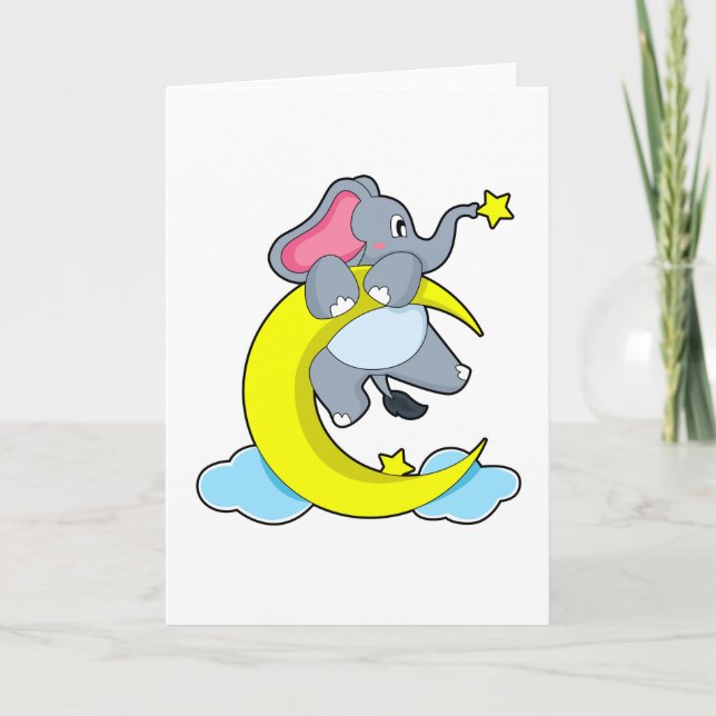 Elephant on Clouds Card (Front)
