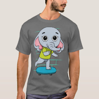Elephant On Skateboard  T-Shirt