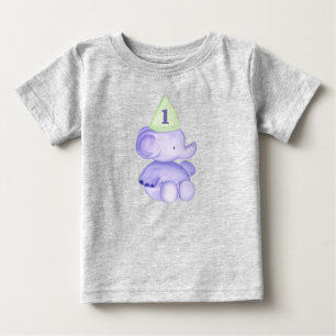 Elephant One Year Old 1st Birthday Baby Toddler T-Shirt