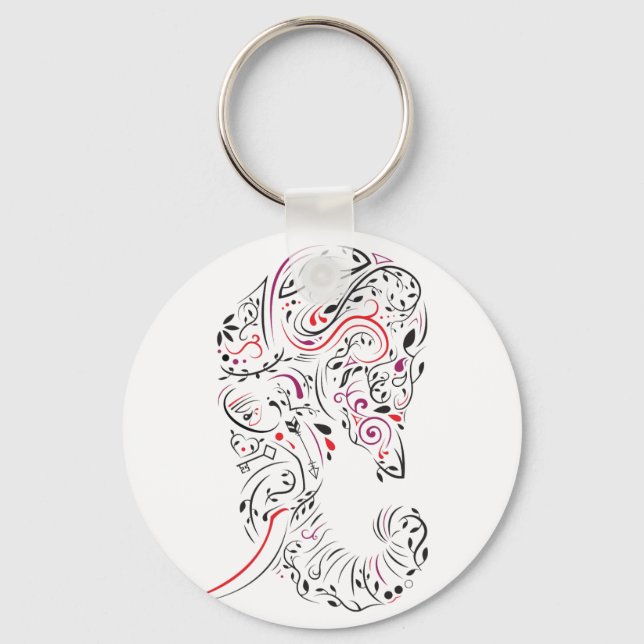 elephant ornate key ring (Front)