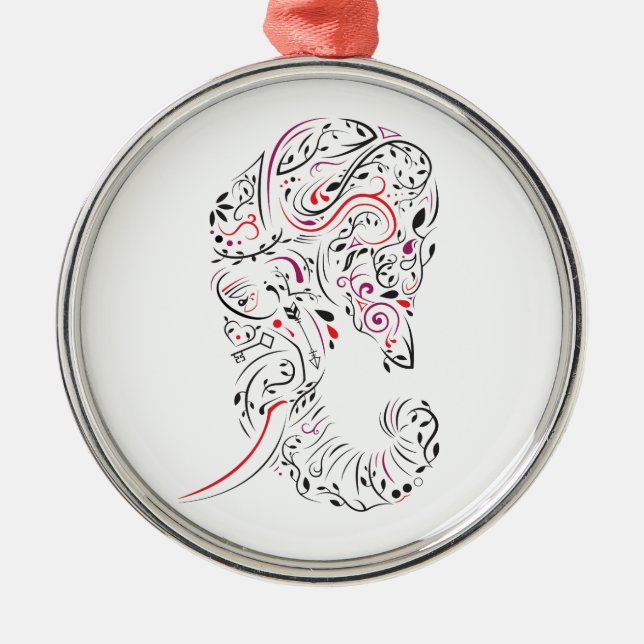 elephant ornate metal tree decoration (Front)