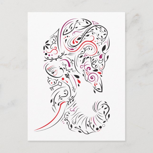 elephant ornate postcard (Front)