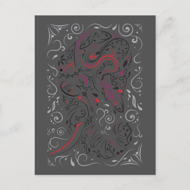 elephant ornate postcard (Front)