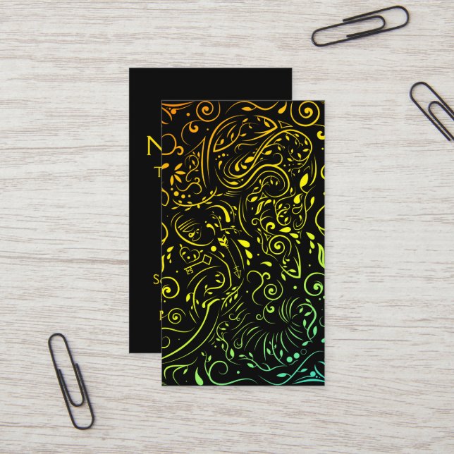 elephant ornate summer fade business card (Front/Back In Situ)
