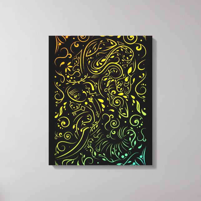 elephant ornate summer fade canvas print (Front)