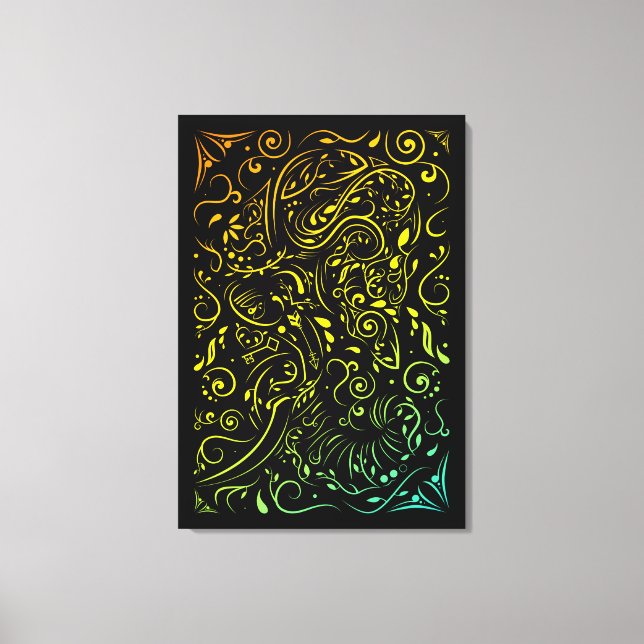 elephant ornate summer fade canvas print (Front)