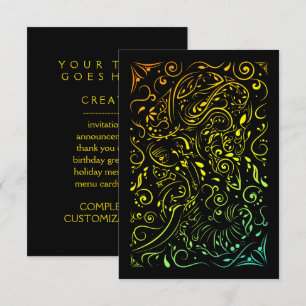 elephant ornate summer fade invitation