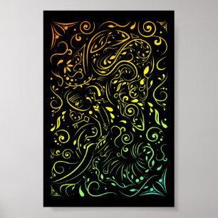 elephant ornate summer fade poster