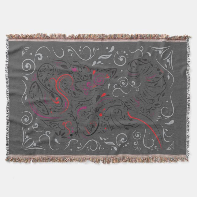 elephant ornate throw blanket (Front)