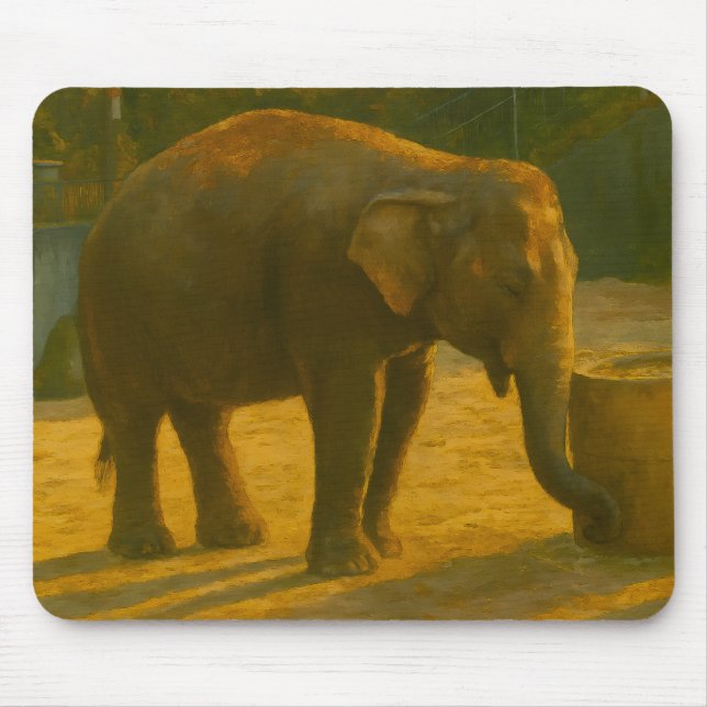Elephant Pair in Sanctuary Setting Mouse Pad (Front)