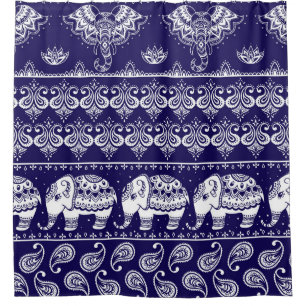 Elephant, paisley: tribal vintage pattern. shower curtain
