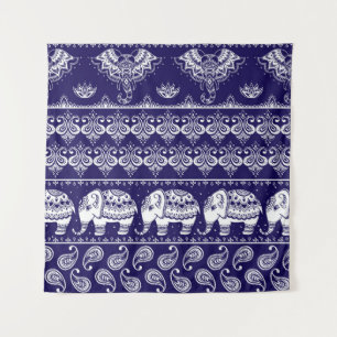 Elephant, paisley: tribal vintage pattern. tapestry