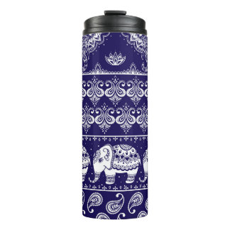 Elephant, paisley: tribal vintage pattern. thermal tumbler