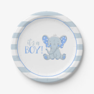Elephant Paper Plate - It's a Boy