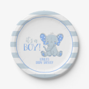 Elephant Paper Plate - It's a Boy - Custom