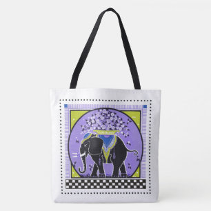 Elephant Parade  in Lavender Tote Bag