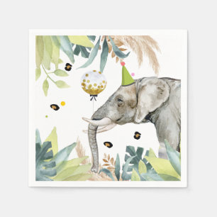 Elephant Party Animals Birthday Zoo Safari Napkin